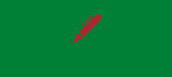 penna rossa su sfondo verde